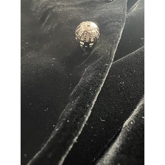 J. Jill Black Velvet Dress Petite Large Brocaded Buttons Festive Holiday Lace - Picture 5 of 7